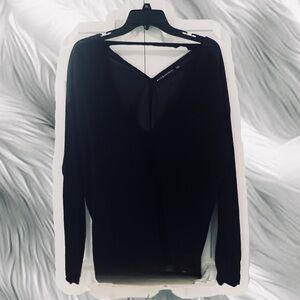 Elegant Rock & Republic Black Women's Long-Sleeved Cutout Top